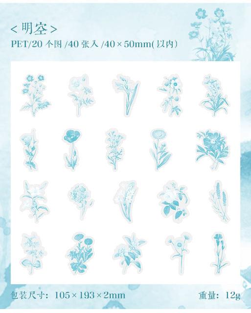 Hours of Flowers series Pet stickers - Journal Carnival