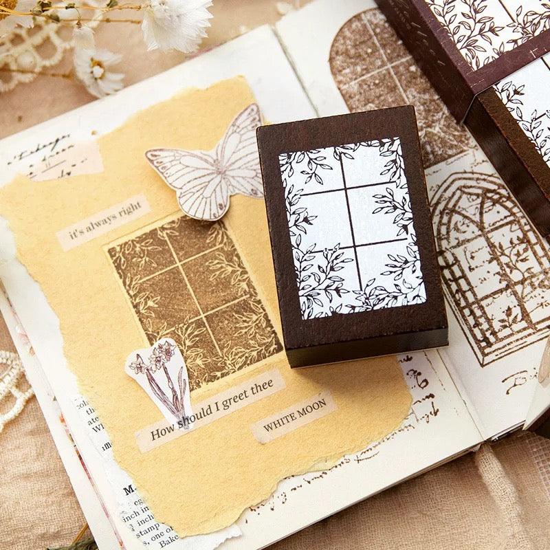 Wooden Rubber Stamp - Journal Carnival