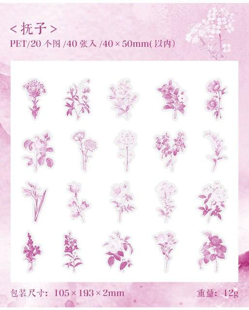 Hours of Flowers series Pet stickers - Journal Carnival