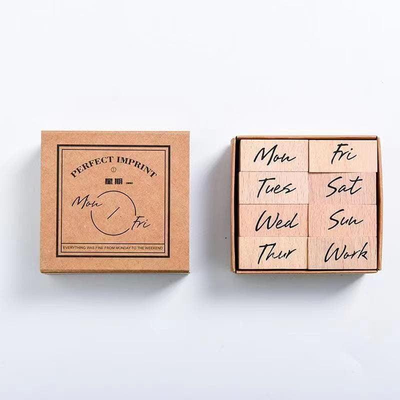 Schedule Weekly/Monthly/Daily Wooden Stamps - Journal Carnival