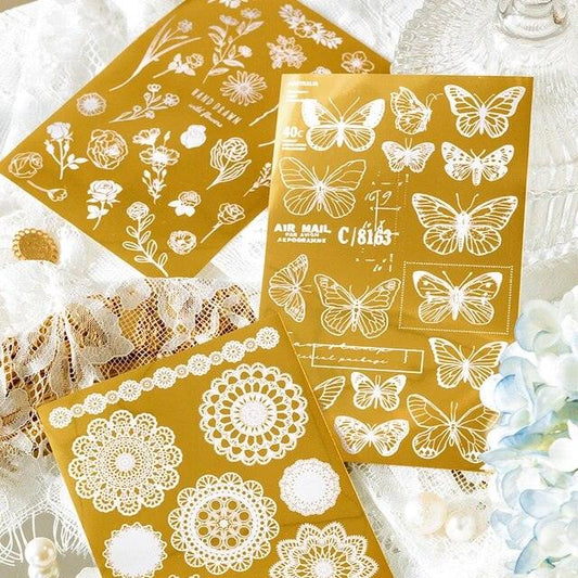 Gold foil Rub-On stickers