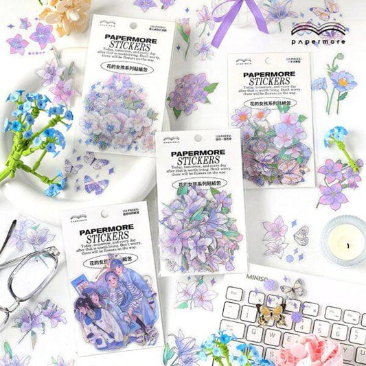 Purple Kawaii Silver Foil Sticker Pack