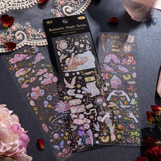 Romantic magic theme resin stickers