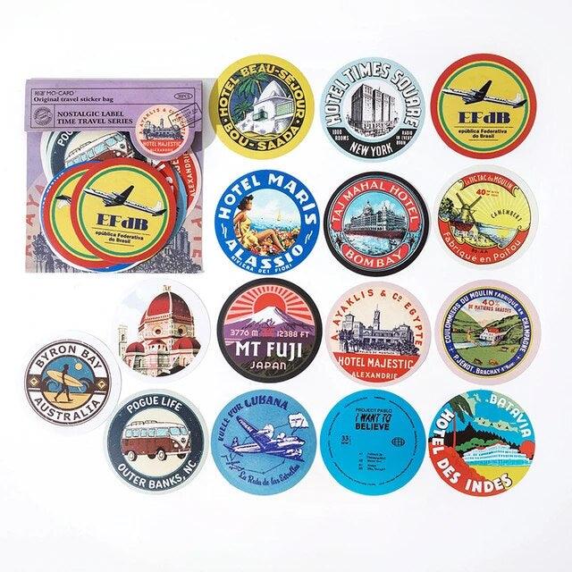 Vintage Time Travel Stamp Stickers - Journal Carnival