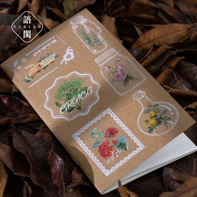 Transparent Frame Flower Stickers - Journal Carnival