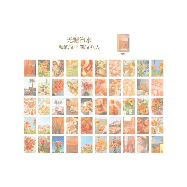 Sticker - Vintage Mini Washi Sticker Book - Travel, Flower, Ocean, Poster, Newspaper, Map, Girl