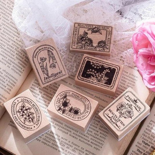 Retro Border Label Wooden Stamps