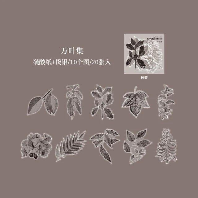 Silver Bronzed Flower Stickers - Journal Carnival