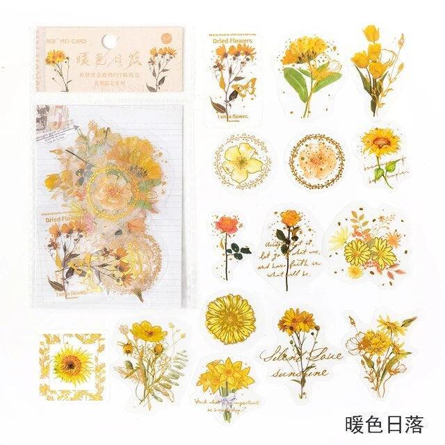 Bronzed Pet flower stickers - Journal Carnival